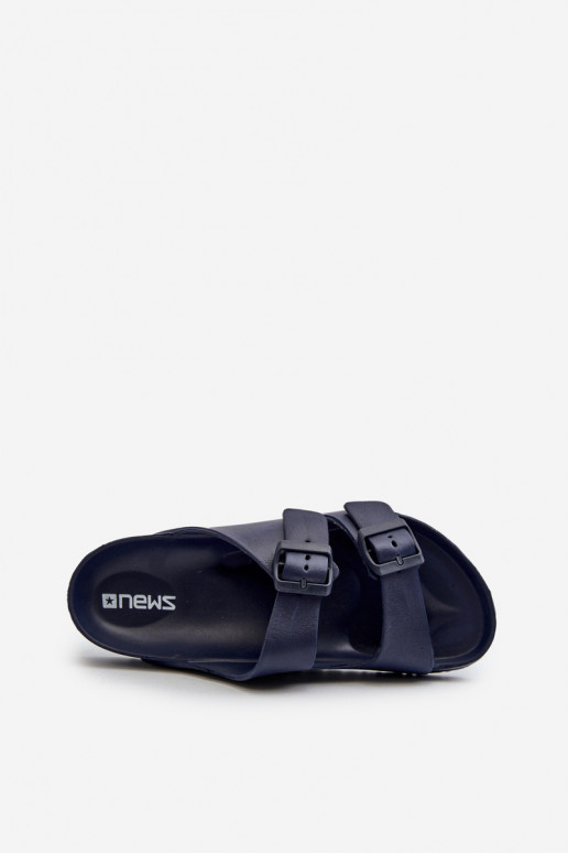 Men's Lightweight Foam Sandals with Buckles Navy Avatara Men's Lightweight Foam Sandals with Buckles Navy Avatara
