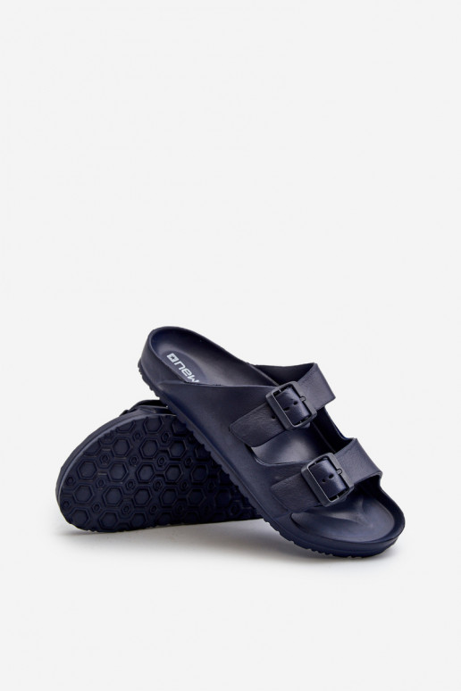 Men's Lightweight Foam Sandals with Buckles Navy Avatara Men's Lightweight Foam Sandals with Buckles Navy Avatara