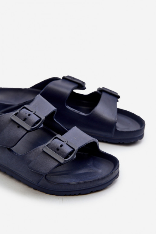 Men's Lightweight Foam Sandals with Buckles Navy Avatara Men's Lightweight Foam Sandals with Buckles Navy Avatara