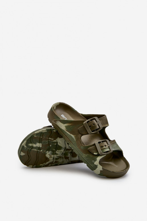 Light Boys' Foam Sandals with Buckles Dark Green Adirnaca