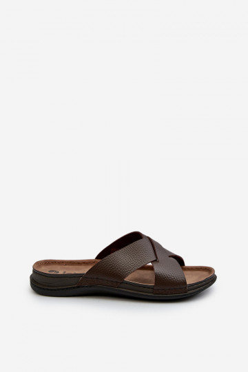 Comfortable Lightweight Eco Leather Slippers Inblu GV00001I Brown 2