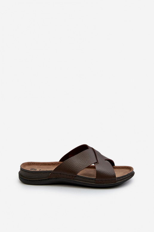 Comfortable Lightweight Eco Leather Slippers Inblu GV00001I Brown Comfortable Lightweight Eco Leather Slippers Inblu GV00001I Brown