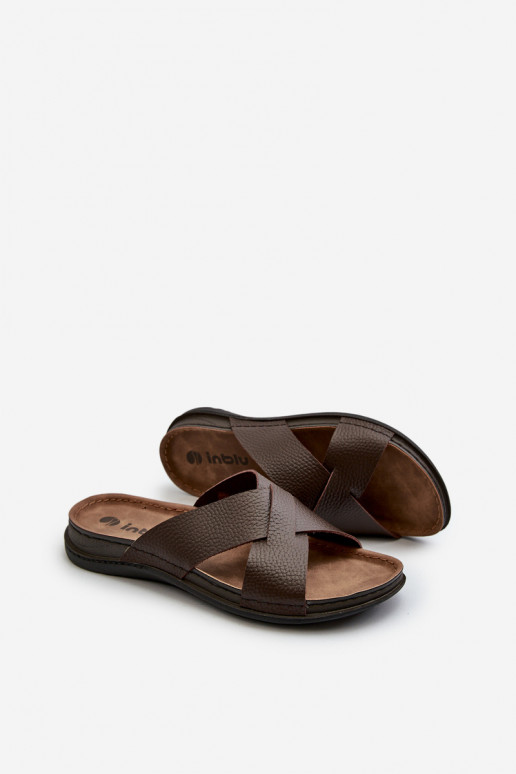 Comfortable Lightweight Eco Leather Slippers Inblu GV00001I Brown Comfortable Lightweight Eco Leather Slippers Inblu GV00001I Brown
