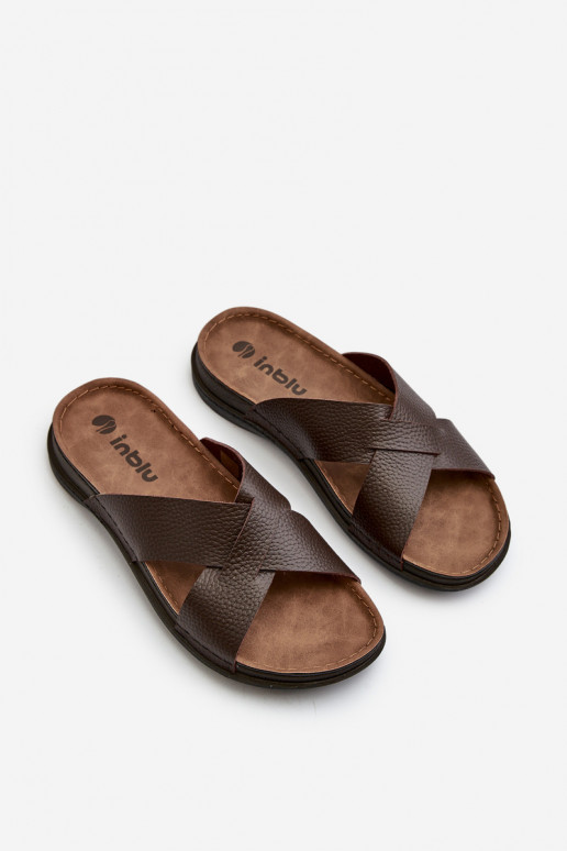 Comfortable Lightweight Eco Leather Slippers Inblu GV00001I Brown Comfortable Lightweight Eco Leather Slippers Inblu GV00001I Brown