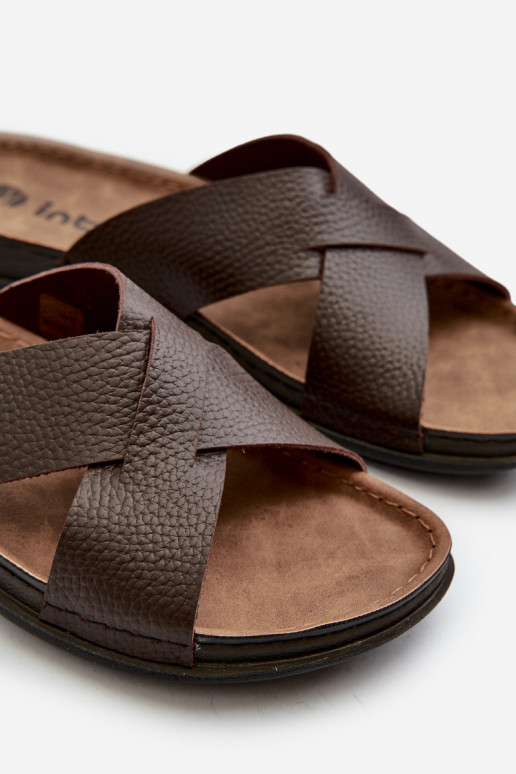 Comfortable Lightweight Eco Leather Slippers Inblu GV00001I Brown Comfortable Lightweight Eco Leather Slippers Inblu GV00001I Brown