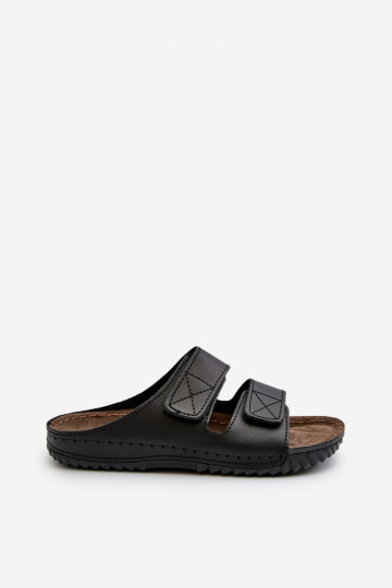 Comfortable Men's Flip Flops with Velcro Straps Inblu FM00001U Black 2