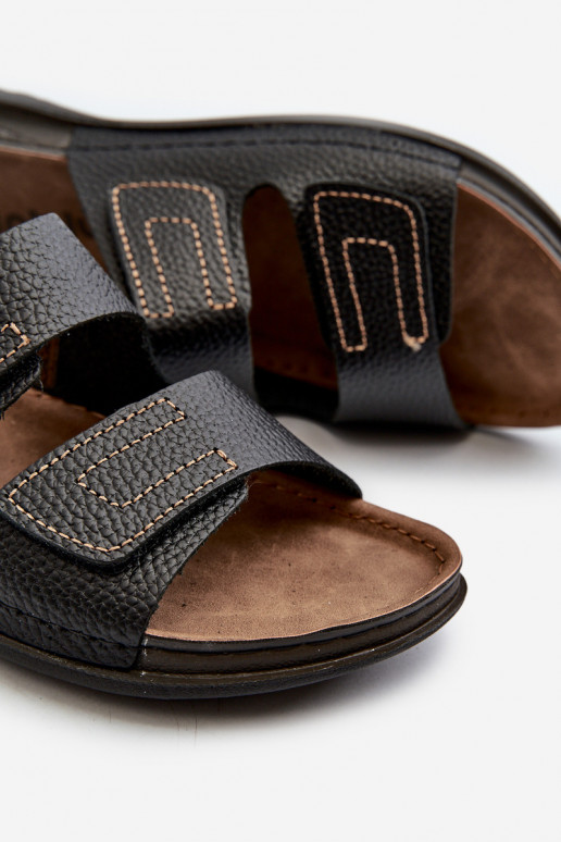 Comfortable Men's Flip Flops with Velcro Straps Inblu GV00002I Black