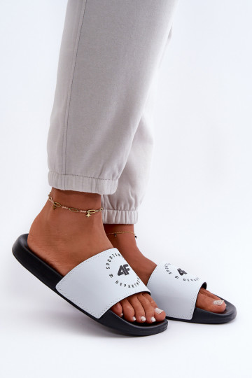 Women's Slides 4FMM00FFLIF044A-10S White-Black 2