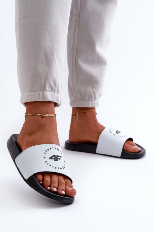 Women's Slides 4FMM00FFLIF044A-10S White-Black