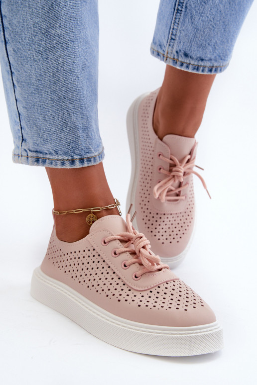 Lace-Up Platform Sneakers Pink Tanvi Lace-Up Platform Sneakers Pink Tanvi