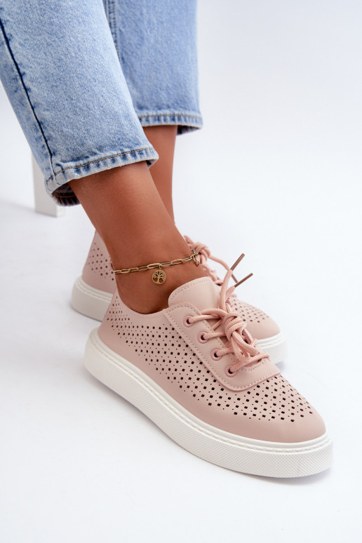 Lace-Up Platform Sneakers Pink Tanvi Lace-Up Platform Sneakers Pink Tanvi