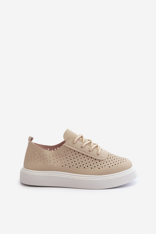 Lace-up Platform Sneakers in Beige Tanvi Lace-up Platform Sneakers in Beige Tanvi