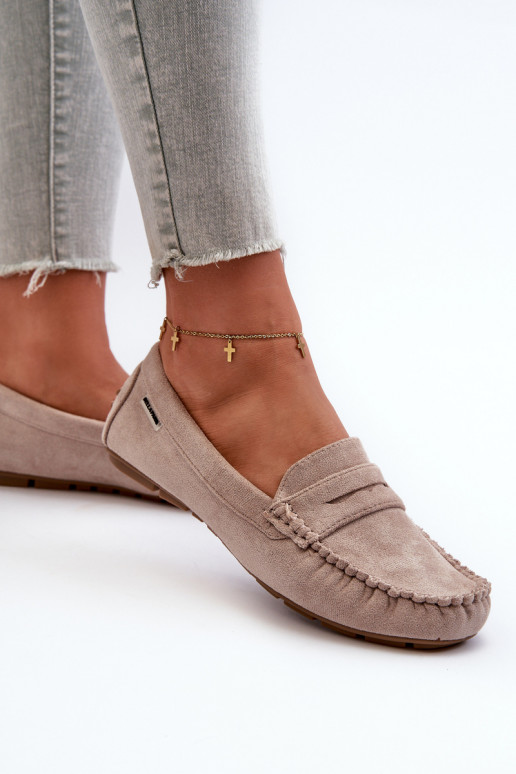 Women's Beige Faux Suede Loafers Rerceria Women's Beige Faux Suede Loafers Rerceria