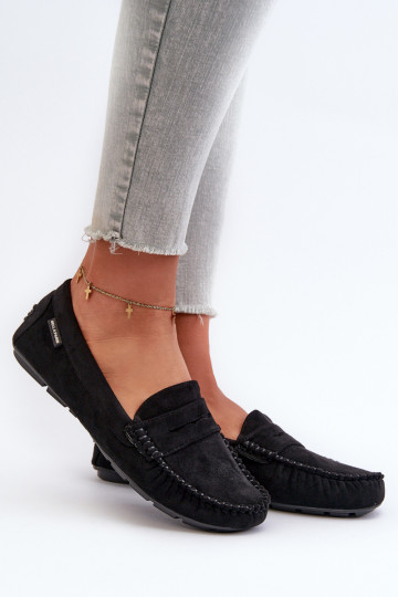 Women's Black Faux Suede Loafers Rerceria 2