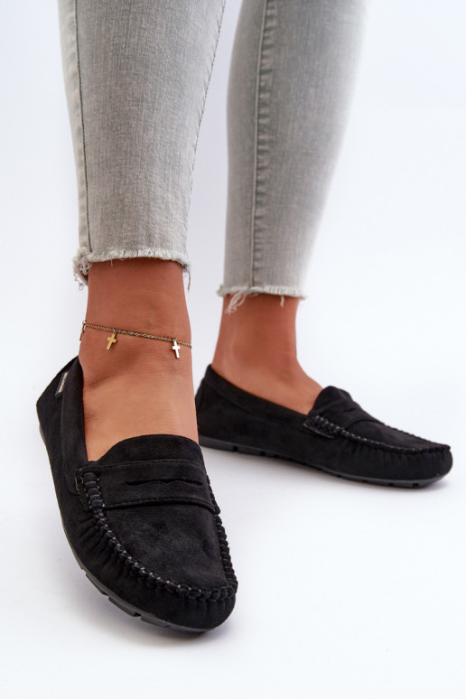 Women's Black Faux Suede Loafers Rerceria Women's Black Faux Suede Loafers Rerceria