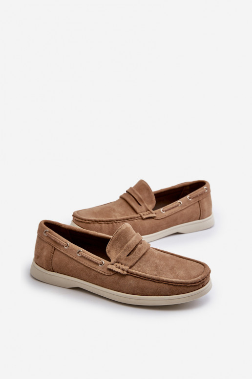 Men's Moccasins in Faux Suede Beige Rivanell Men's Moccasins in Faux Suede Beige Rivanell