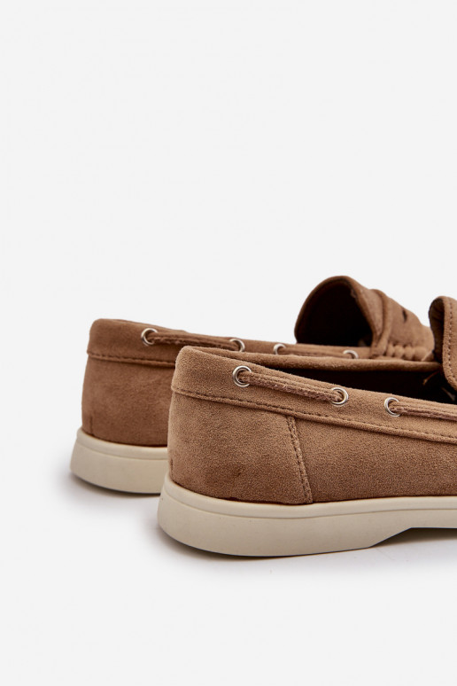 Men's Moccasins in Faux Suede Beige Rivanell Men's Moccasins in Faux Suede Beige Rivanell