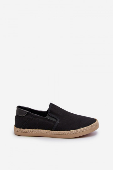 Men's Espadrille Sneakers with Braiding Black Fenen 2