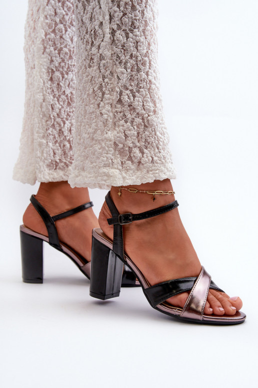 Eco Leather High Heel Platform Sandals Black Abilica Eco Leather High Heel Platform Sandals Black Abilica