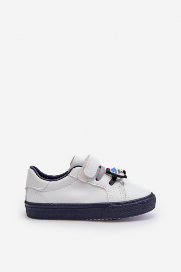 Children's sneakers with velcro white-navy Pennyn 2