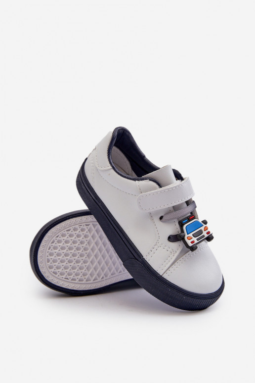 Children's sneakers with velcro white-navy Pennyn Children's sneakers with velcro white-navy Pennyn