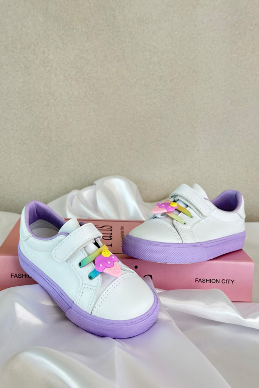 Children's Sneakers Trainers with Velcro White-Purple Pennyn Children's Sneakers Trainers with Velcro White-Purple Pennyn
