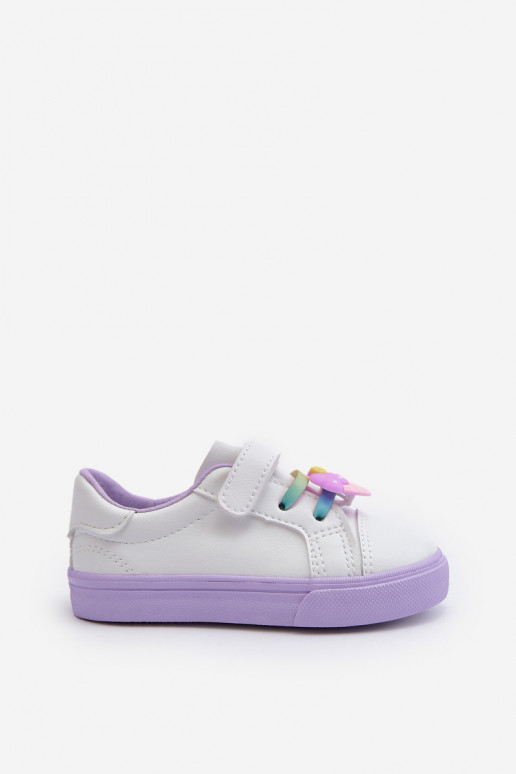 Children's Sneakers Trainers with Velcro White-Purple Pennyn Children's Sneakers Trainers with Velcro White-Purple Pennyn