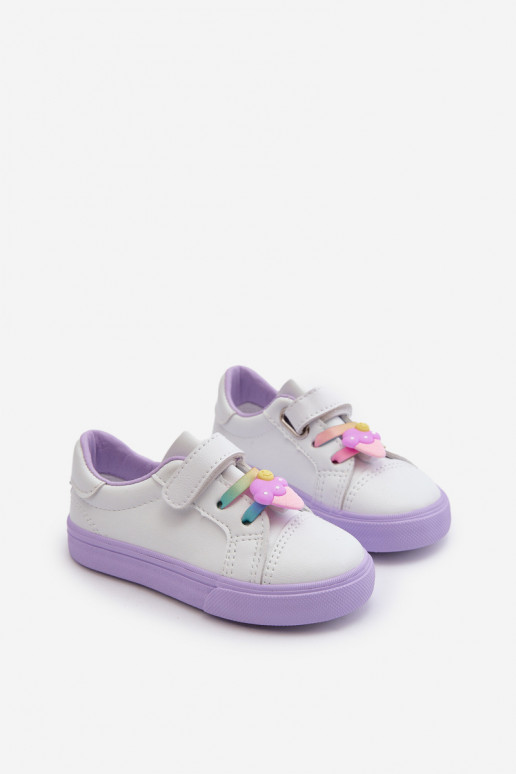 Children's Sneakers Trainers with Velcro White-Purple Pennyn Children's Sneakers Trainers with Velcro White-Purple Pennyn