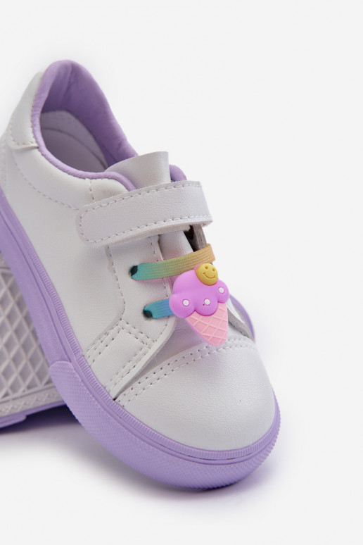 Children's Sneakers Trainers with Velcro White-Purple Pennyn Children's Sneakers Trainers with Velcro White-Purple Pennyn