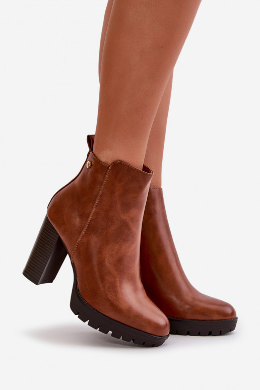 Women's Winter Boots with High Heel Zip Closure Camel Bioria Women's Winter Boots with High Heel Zip Closure Camel Bioria