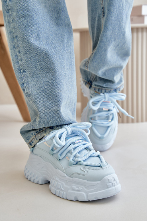 Sneakersy Damskie Na Masywnej Podeszwie Niebieskie Nevela