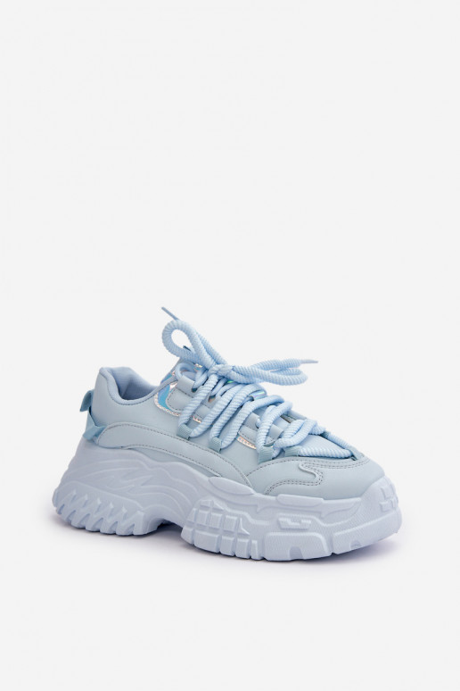 Sneakersy Damskie Na Masywnej Podeszwie Niebieskie Nevela