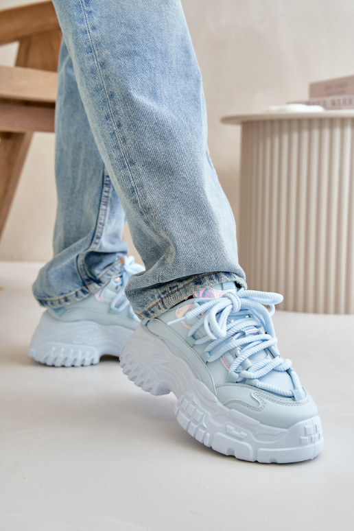 Sneakersy Damskie Na Masywnej Podeszwie Niebieskie Nevela