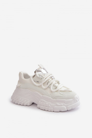 Sneakersy Damskie Na Masywnej Podeszwie Białe Nevela 2
