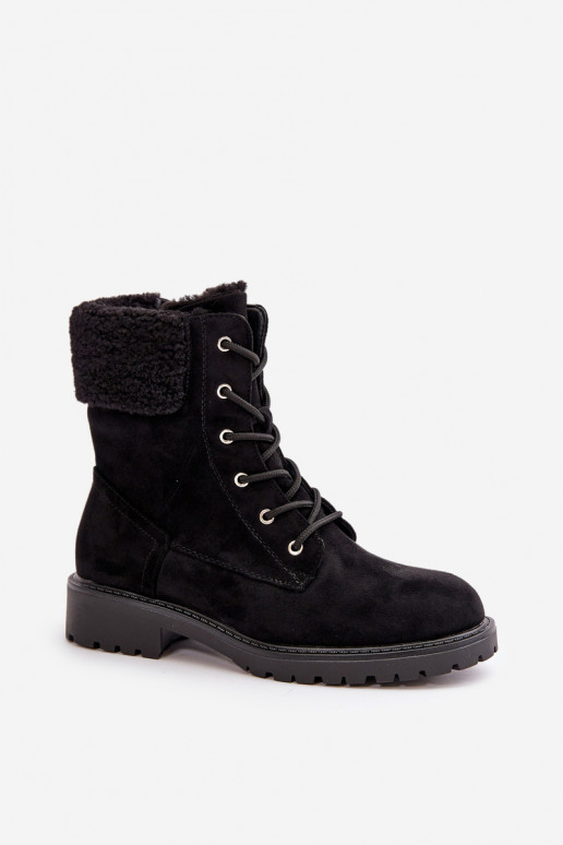 Women's Lined Workery Boots with Zip Black Mivael Women's Lined Workery Boots with Zip Black Mivael