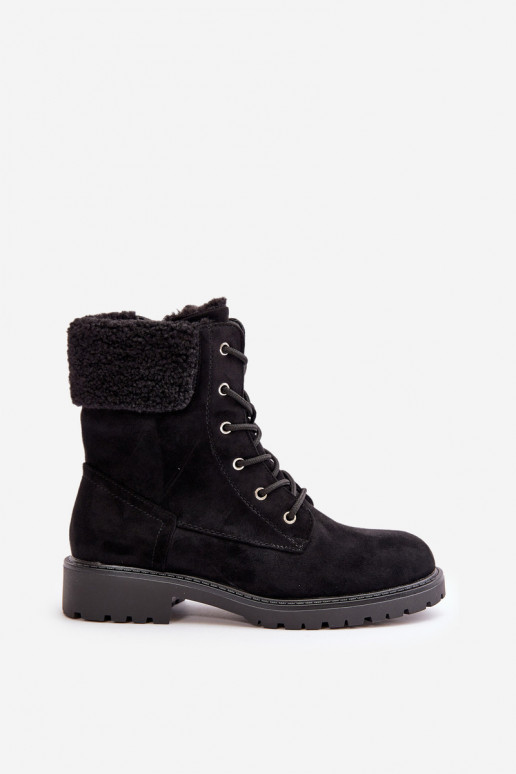 Women's Lined Workery Boots with Zip Black Mivael Women's Lined Workery Boots with Zip Black Mivael
