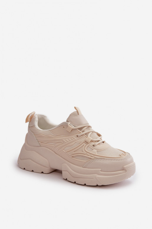 Women's Sports Shoes Sneakers On Massive Sole Light Beige Lerista Women's Sports Shoes Sneakers On Massive Sole Light Beige Lerista