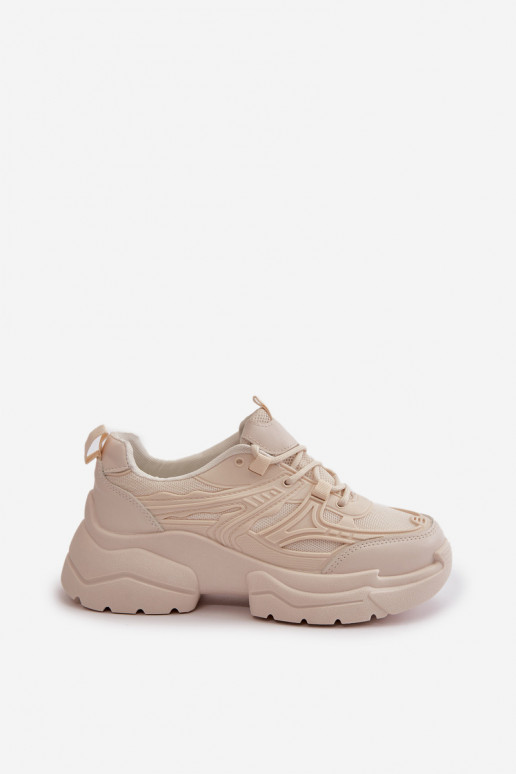 Women's Sports Shoes Sneakers On Massive Sole Light Beige Lerista Women's Sports Shoes Sneakers On Massive Sole Light Beige Lerista