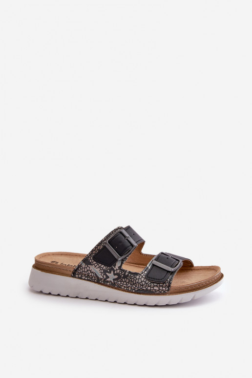 Women's Comfortable Slippers With Buckles Inblu CN000033 Navy Blue Women's Comfortable Slippers With Buckles Inblu CN000033 Navy Blue