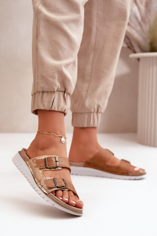Women's Comfortable Sandals With Buckles Brown Inblu CN000033 Women's Comfortable Sandals With Buckles Brown Inblu CN000033