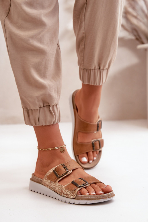 Women's Comfortable Sandals With Buckles Brown Inblu CN000033 Women's Comfortable Sandals With Buckles Brown Inblu CN000033