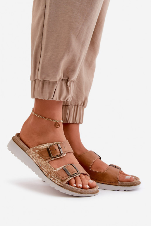 Women's Comfortable Sandals With Buckles Brown Inblu CN000033 Women's Comfortable Sandals With Buckles Brown Inblu CN000033