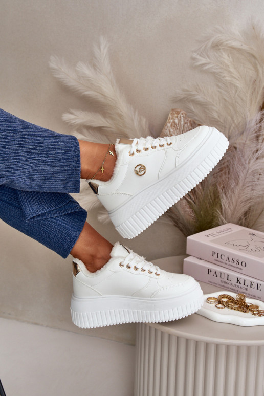 Sneakers Women's Sports Shoes Insulated On Massive Sole White Ardiela