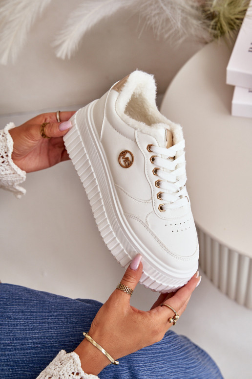 Sneakers Women's Sports Shoes Insulated On Massive Sole White Ardiela