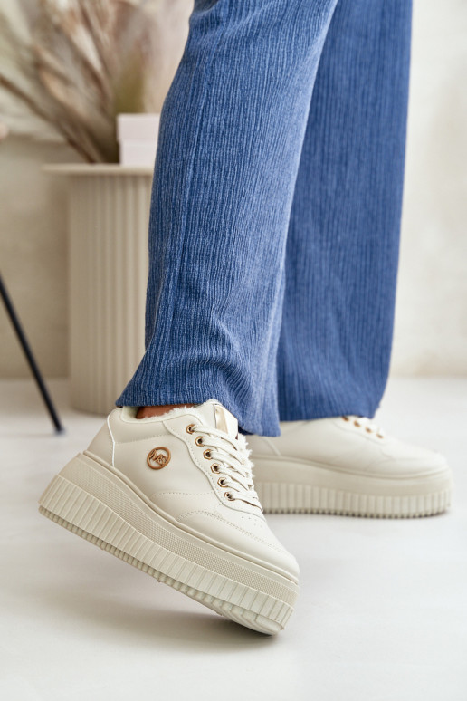 Sneakers Women's Sports Shoes Insulated On Massive Sole Beige Ardiela Sneakers Women's Sports Shoes Insulated On Massive Sole Beige Ardiela