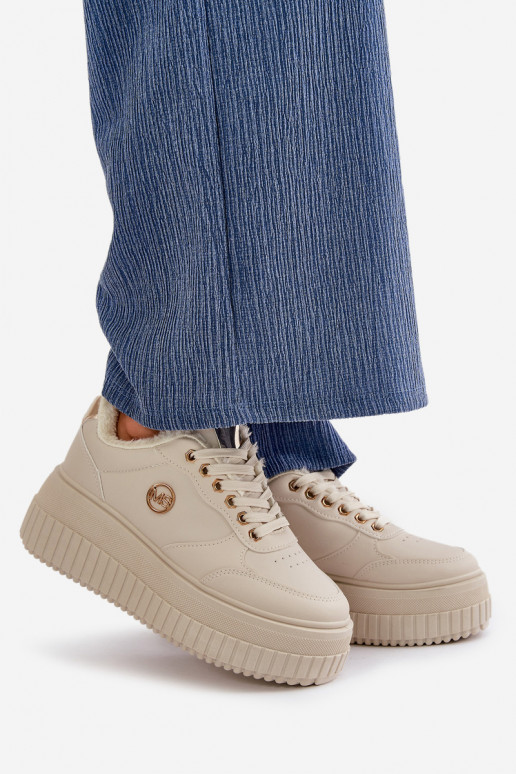 Sneakers Women's Sports Shoes Insulated On Massive Sole Beige Ardiela Sneakers Women's Sports Shoes Insulated On Massive Sole Beige Ardiela