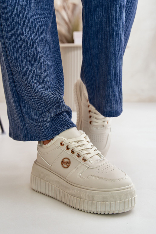 Sneakers Women's Sports Shoes Insulated On Massive Sole Beige Verissha Sneakers Women's Sports Shoes Insulated On Massive Sole Beige Verissha