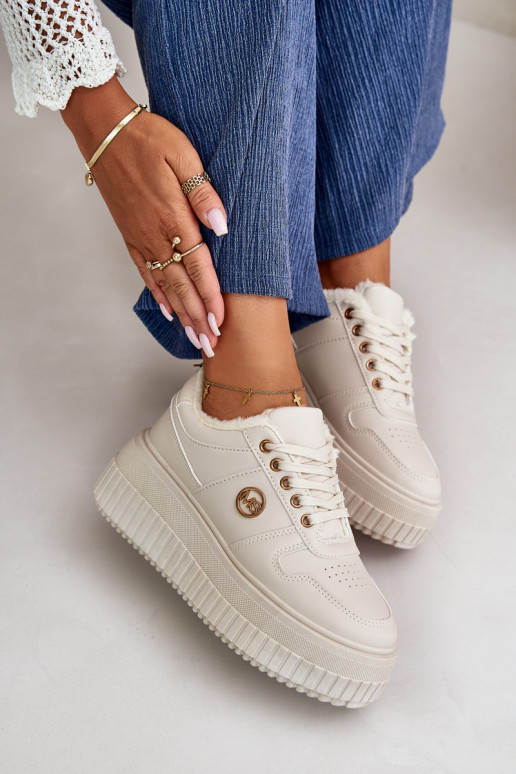 Sneakers Women's Sports Shoes Insulated On Massive Sole Beige Verissha Sneakers Women's Sports Shoes Insulated On Massive Sole Beige Verissha