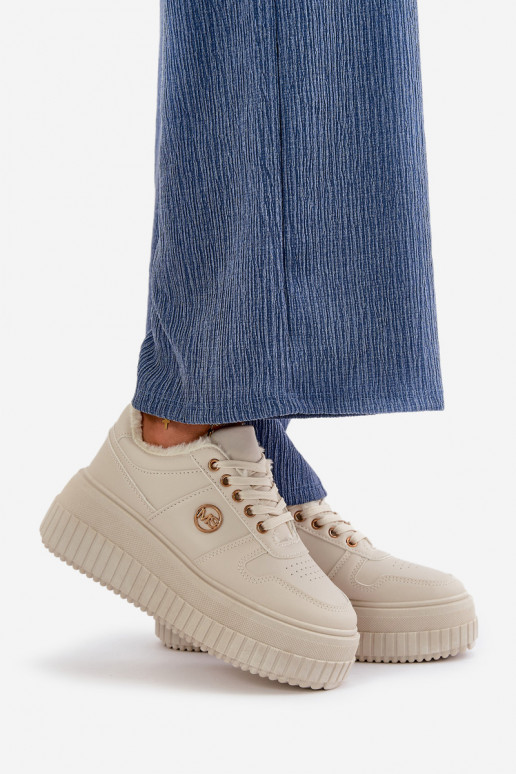 Sneakers Women's Sports Shoes Insulated On Massive Sole Beige Verissha Sneakers Women's Sports Shoes Insulated On Massive Sole Beige Verissha