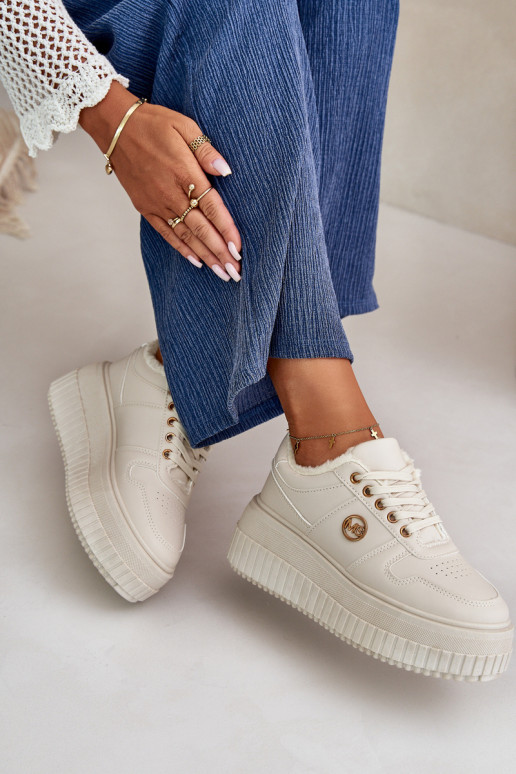 Sneakers Women's Sports Shoes Insulated On Massive Sole Beige Verissha Sneakers Women's Sports Shoes Insulated On Massive Sole Beige Verissha